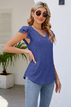 Load image into Gallery viewer, Smocked Flutter Sleeve V-Neck Top
