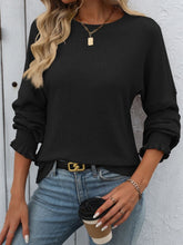 Load image into Gallery viewer, Ribbed Round Neck Long Sleeve T-Shirt
