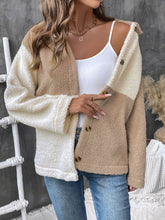 Load image into Gallery viewer, Perfee Color Block Collared Neck Long Sleeve Jacket
