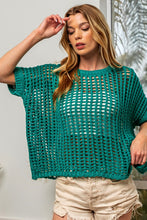 Load image into Gallery viewer, BiBi Hollowed Out Short Sleeve Knit Cover Up
