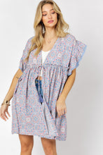 Load image into Gallery viewer, Printed Short Sleeve Ruffle Kimono
