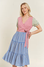 Load image into Gallery viewer, Plus Size Colorblock Gingham Dress
