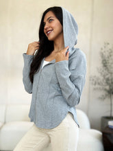 Load image into Gallery viewer, Culture Code Full Size Ribbed Zip Up Drawstring Hooded Jacket
