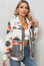 Load image into Gallery viewer, Multicolor Aztec Fleece Patchwork Snap Button Jacket
