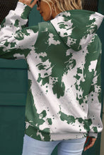 Load image into Gallery viewer, Green Tie Dye Print Kangaroo Pocket Loose Hoodie
