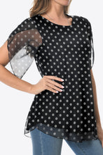 Load image into Gallery viewer, Printed Round Neck Curved Hem Blouse
