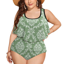 Load image into Gallery viewer, Ti Amo I love you - Exclusive Brand -Battleship Gray-Green - Womens Plus Size Bikini Swimsuit
