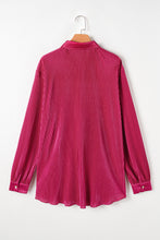 Load image into Gallery viewer, Rose Red Plus Size Ribbed Long Sleeve Shirt and Pants Pajama Set
