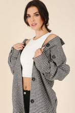 Load image into Gallery viewer, Houndtooth Long Shacket
