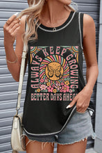 Load image into Gallery viewer, Black Letters Butterfly Floral Printed Stitching Crewneck Tank Top
