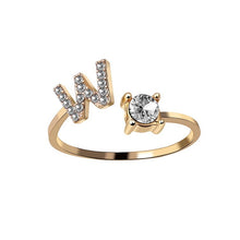 Load image into Gallery viewer, Womens New Design Adjustable 26 Initial Letter Ring Fashion Simple Elegant Jewelry
