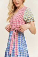 Load image into Gallery viewer, Colorblock Gingham Dress
