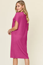 Load image into Gallery viewer, Double Take Full Size Texture Mock Neck Short Sleeve Dress
