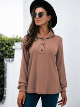 Load image into Gallery viewer, Half Button Long Sleeve T-Shirt
