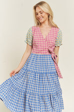 Load image into Gallery viewer, Plus Size Colorblock Gingham Dress
