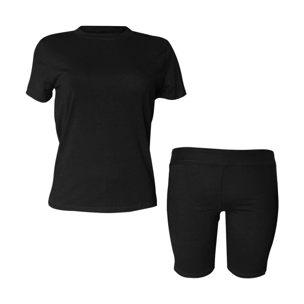 Ti Amo I love you - 2pc Set - Exclusive Brand - Women's Short Sleeve Yoga Top + Yoga Shorts