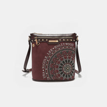 Load image into Gallery viewer, Nicole Lee USA Metallic Stitching Embroidery Inlaid Rhinestone Crossbody Bag
