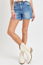 Load image into Gallery viewer, RISEN Front Slit Raw Hem Denim Shorts
