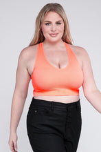 Load image into Gallery viewer, Plus Ribbed Cropped Racerback Tank Top
