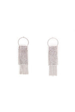 Load image into Gallery viewer, Tassel Drop Hoop Earrings
