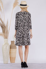 Load image into Gallery viewer, Celeste Full Size Leopard Three-Quarter Sleeve Dress with Pockets
