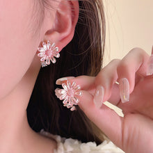 Load image into Gallery viewer, Alloy Drip Oil Flower Stud Earrings
