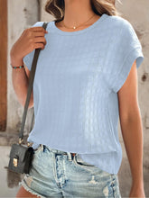 Load image into Gallery viewer, Textured Round Neck Short Sleeve Top
