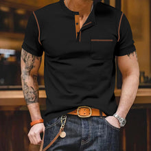 Load image into Gallery viewer, Men&#39;s Short Sleeve with Pocket &amp; Tan Accent Shirt
