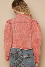 Load image into Gallery viewer, POL Raw Hem Button Up Cropped Denim Jacket
