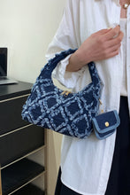 Load image into Gallery viewer, Raw Edge Denim Handbag with Pouch
