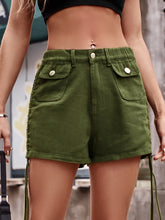 Load image into Gallery viewer, Drawstring Denim Shorts with Pockets
