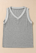 Load image into Gallery viewer, Gray Ribbed V Neck Tank
