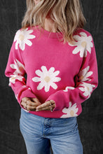 Load image into Gallery viewer, Daisy Round Neck Dropped Shoulder Sweater
