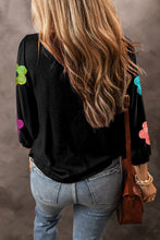 Load image into Gallery viewer, Sequin Flower Round Neck Blouse
