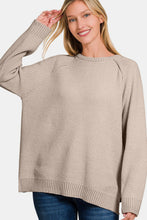 Load image into Gallery viewer, Zenana Side Slit Raglan Sleeve Sweater
