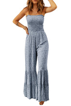 Load image into Gallery viewer, Phalaenopsis Thin Straps Smocked Bodice Wide Leg Floral Jumpsuit
