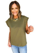 Load image into Gallery viewer, Dark Grey Studded Short Sleeve Top
