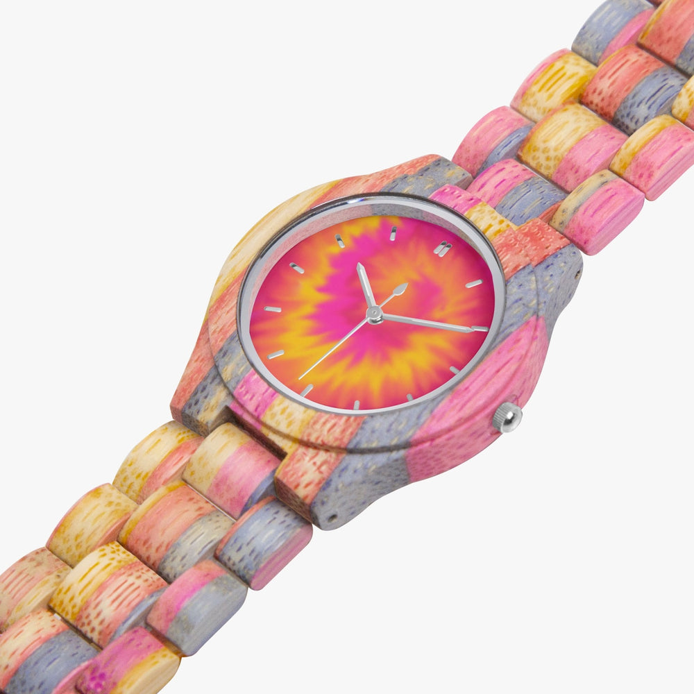 Ti Amo I love you - Exclusive Brand  - Camouflage Wooden Watch - Grey & Pink