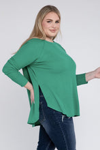 Load image into Gallery viewer, Plus Melange Baby Waffle Long Sleeve Top
