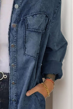 Load image into Gallery viewer, Full Size Pocketed Button Up Long Sleeve Denim Jacket
