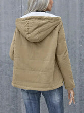 Load image into Gallery viewer, Womens Fleece-lined Hooded Coat Winter Preppy Style Long Sleeve Jacket Warm Pockets Cotton Coat
