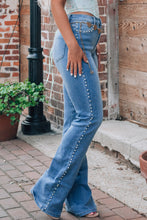 Load image into Gallery viewer, Dusk Blue Pearl Boot Cut Denim Jeans
