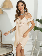 Load image into Gallery viewer, Tassel Scoop Neck Wide Strap Cover-Up
