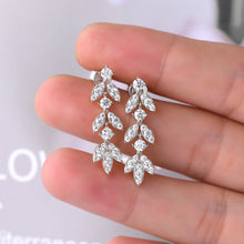 Load image into Gallery viewer, 925 Sterling Silver Moissanite Leaf Earrings
