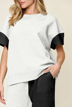 Load image into Gallery viewer, Double Take Full Size Texture Contrast T-Shirt and Wide Leg Pants Set
