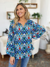 Load image into Gallery viewer, Double Take Full Size Printed Balloon Sleeve Blouse
