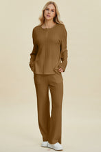 Load image into Gallery viewer, Double Take Full Size Cable-Knit Long Sleeve Top and Pants Set
