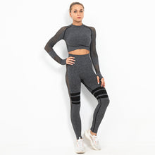 Load image into Gallery viewer, 8 Colors - 2pc Womens - Yoga Seamless Yoga Sets - Crop Top + Yoga Pants Ti Amo I love you
