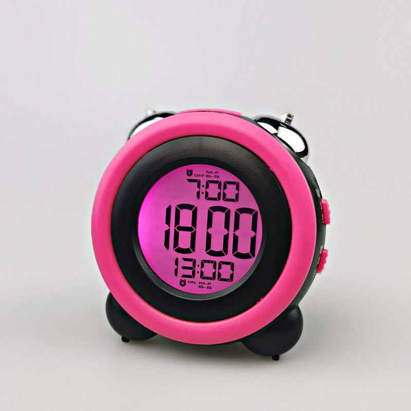 8 Colors - Creative LED alarm Electronic Clock - Double Bell Ti Amo I love you