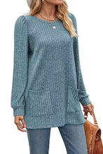 Load image into Gallery viewer, 8 Colors - Ribbed Round Neck Long Sleeve Top - Sizes S-2XL Ti Amo I love you
